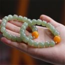 7A級天然名貴和田玉打磨老型珠搭配雞油黃老蜜蠟配珠手工氣質男女手串手鍊
