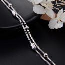 【豆蔻流鶯】【925純銀】【雙層套鍊】設計師款高級氣質925純銀雙層套鍊女百搭時尚手鍊