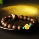 【黑油格老料沉香】【蜜蠟925銀配飾】天然沉水老料越南沉香手串搭配925老銀本命年鼠蜜蠟男女佛珠手串手鍊