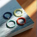 設計師款天然水晶南紅蜜蠟青金石綠松石素珠手工手串女款時尚線戒戒指