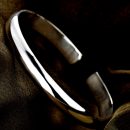 【彼年素光】【999足銀】【光面亮銀】經典設計高級氣質999足銀手工拋光亮銀女時尚開口手環手鐲