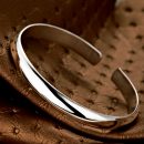 【彼年素光】【999足銀】【光面亮銀】經典設計高級氣質999足銀手工拋光亮銀女時尚開口手環手鐲