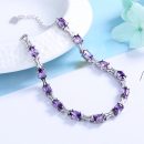 【紫韻】【925純銀】【鑲嵌紫鑽】設計師款高級氣質925純銀鑲紫鋯鉆女時尚百搭手鍊