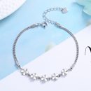 【四葉草王國】【925純銀】設計師款高級氣質925純銀五朵四葉草女時尚百搭手鍊