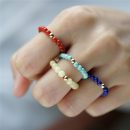 設計師款天然水晶南紅蜜蠟青金石綠松石素珠手工手串女款時尚線戒戒指