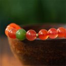 【收藏級天然南紅】【和田碧玉隔珠】名貴優雅百搭天然南紅打磨圓珠和田碧玉隔珠氣質女水晶手鍊手串