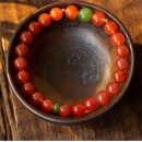 【收藏級天然南紅】【和田碧玉隔珠】名貴優雅百搭天然南紅打磨圓珠和田碧玉隔珠氣質女水晶手鍊手串