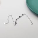 【幸運黑瑪瑙四葉草】【925純銀】高級氣質法式黑瑪瑙四葉草S925純銀時尚文藝女手鍊