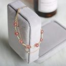 【天然月光石雙層套鍊】【美國14K包金】設計師款似水流年月光石水晶雙層手鍊小眾設計女水晶手鍊