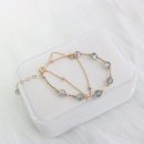 【天然月光石雙層套鍊】【美國14K包金】設計師款似水流年月光石水晶雙層手鍊小眾設計女水晶手鍊