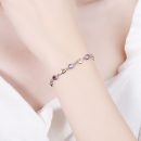 【少女心事】【925純銀】【微鑲鋯鉆】設計師款高級氣質鏤空愛心925純銀鑲鑽女文藝森系百搭時尚手鍊