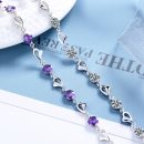 【少女心事】【925純銀】【微鑲鋯鉆】設計師款高級氣質鏤空愛心925純銀鑲鑽女文藝森系百搭時尚手鍊