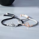 【環環相扣情侶手鍊】【925純銀】世間美好與你環環相扣設計師款925純銀雙環情侶手鍊男女編織手鍊