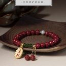 【帝王紫金硃砂】【14K鍍金吉祥如意配飾】設計師款收藏級天然紫金硃砂手串吉祥配飾男女開運辟邪手鍊手串