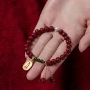 【帝王紫金硃砂】【14K鍍金吉祥如意配飾】設計師款收藏級天然紫金硃砂手串吉祥配飾男女開運辟邪手鍊手串