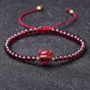 【天然7A收藏級石榴石】【帝王紫金硃砂】【五福牛】名貴天然收藏級石榴石硃砂福氣牛手鍊女開運辟邪硃砂手鍊