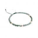 【天然水草瑪瑙】【14K包金轉運隔珠】清新夏日感森系氣質手工編織天然水草瑪瑙手串14K包金轉運珠女水晶手鍊