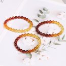 天然名貴漸變色琥珀蜜蠟單圈手鍊手串手工手穿琥珀時尚女佛珠手串手鍊