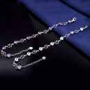 【心心相印】【925純銀】【鑲嵌鋯鉆】設計師款高級氣質雙心造型925純銀鑲鑽女百搭時尚手鍊