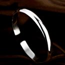 【彼年素光】【999足銀】【光面亮銀】經典設計高級氣質999足銀手工拋光亮銀女時尚開口手環手鐲