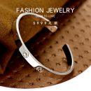 【素時錦年】【999足銀】設計師款高級氣質999千足銀手環百搭時尚女簡約開口手鐲