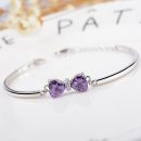 【925純銀鑲嵌紫鋯鉆】【蝴蝶結】高級感氣質優雅百搭925純銀手環鑲嵌紫鋯鉆蝴蝶結時尚女手鐲手環
