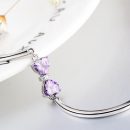 【925純銀鑲嵌紫鋯鉆】【蝴蝶結】高級感氣質優雅百搭925純銀手環鑲嵌紫鋯鉆蝴蝶結時尚女手鐲手環