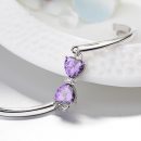 【925純銀鑲嵌紫鋯鉆】【蝴蝶結】高級感氣質優雅百搭925純銀手環鑲嵌紫鋯鉆蝴蝶結時尚女手鐲手環