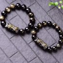 【天然收藏級金曜石】【方牌貔貅】招財護身天然金曜石手串配方牌招財貔貅手牌手鍊男女水晶黑曜石手鍊