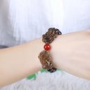 【天然冰種黑曜石】【雙霸王貔貅】天然冰種黑曜石水晶雙貔貅手鍊男女招財護身水晶貔貅手鍊