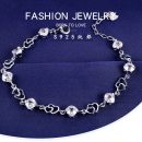 【心心相印】【925純銀】【鑲嵌鋯鉆】設計師款高級氣質雙心造型925純銀鑲鑽女百搭時尚手鍊