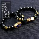 【時來運轉】【天然彩虹黑曜石】【感溫變色風車貔貅】設計師款天然彩虹眼黑曜石貔貅手鍊開運風車男女招財手鍊