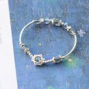 【斯里蘭卡月光石】【925純銀】【六芒星】設計師款6A級斯里蘭卡天然月光石拉長石純銀六芒星女水晶手鍊