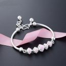 【十里桃花】【990足銀】【滴油桃花】設計師款高級氣質990足銀手環桃花配飾女氣質百搭S釦手鐲