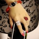 【天然紅瑪瑙】【開運美顏】天然紅瑪瑙水晶手鍊本命年單圈復古設計款紅瑪瑙女手串手鍊