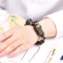 【收藏7A級金曜石】【雙龍頭貔貅】【心經開運珠】名貴收藏級金曜石雙龍頭貔貅配心經開運珠手串男女招財手鍊