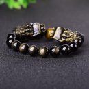 【收藏7A級金曜石】【雙龍頭貔貅】【心經開運珠】名貴收藏級金曜石雙龍頭貔貅配心經開運珠手串男女招財手鍊