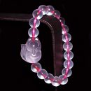 【天然淡粉水晶】【萌狐配飾】天然粉晶手鍊搭配精工雕刻萌狐招桃花防小三女時尚水晶手鍊