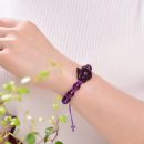 天然濃郁紫通透紫水晶手鍊手串搭配紫水晶魅狐配飾女水晶手鍊
