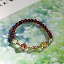 【腕間彩虹】【天然水晶組合】【酒紅石榴石】腕間彩虹天然石榴石草莓晶月光石海藍寶金髮晶組合女水晶手鍊