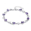 【少女心事】【925純銀】【微鑲鋯鉆】設計師款高級氣質鏤空愛心925純銀鑲鑽女文藝森系百搭時尚手鍊