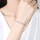 【純淨體水滴藍水晶】【925銀】高級氣質925純銀手鍊鑲嵌純淨體藍水晶百搭時尚森系女手鍊