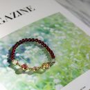 【腕間彩虹】【天然水晶組合】【酒紅石榴石】腕間彩虹天然石榴石草莓晶月光石海藍寶金髮晶組合女水晶手鍊