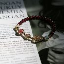 【腕間彩虹】【天然水晶組合】【酒紅石榴石】腕間彩虹天然石榴石草莓晶月光石海藍寶金髮晶組合女水晶手鍊