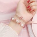 【雙層手鍊】【天然草莓晶】【925純銀】設計師款天然草莓晶925純銀雙層手鍊手鐲女時尚水晶手鍊