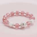 【雙層手鍊】【天然草莓晶】【925純銀】設計師款天然草莓晶925純銀雙層手鍊手鐲女時尚水晶手鍊