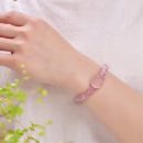 【天然淡粉水晶】【萌狐配飾】天然粉晶手鍊搭配精工雕刻萌狐招桃花防小三女時尚水晶手鍊