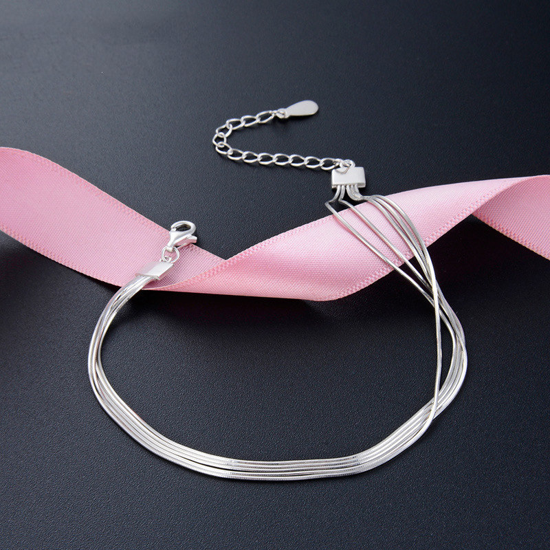 【似水流年】【925純銀】設計師款高級簡約氣質925純銀線條手鍊女百搭時尚手鍊