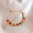 【回憶的夏天】【波西米亞風格彩虹水晶】清爽夏季風格波西米亞彩色水晶組合手鍊女時尚百搭水晶手鍊