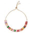 【回憶的夏天】【波西米亞風格彩虹水晶】清爽夏季風格波西米亞彩色水晶組合手鍊女時尚百搭水晶手鍊